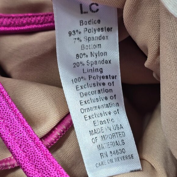 WEISSMAN Dance Costume Pink Sequin Flapper Fringe Fancy - Picture 8 of 8